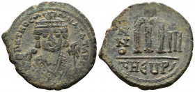 Maurice Tiberius. 582-602. AE Follis Theoupolis 
11.48g 32mm