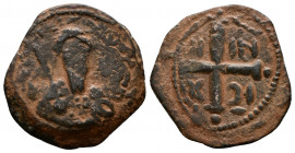 Tancred AD 1101-1103. Antioch. Follis AE
3.45g 19mm