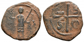 Tancred AD 1101-1103. Antioch. Follis AE
2.80g 20mm