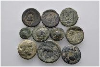 10 Ancient Bronze Pieces
(33,18gr)