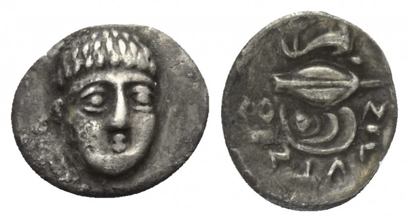 Kampanien. Phistelia.

 Obol (Silber). Ca. 325 - 275 v. Chr.
Vs: Männlicher K...