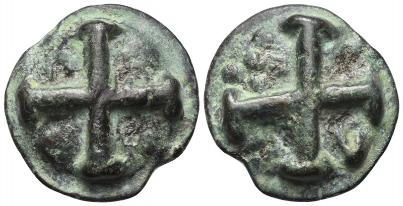 Apulien. Luceria.

 Bronze (Quincunx). Ca. 217 - 212 v. Chr.
Vs: Vierspeichig...