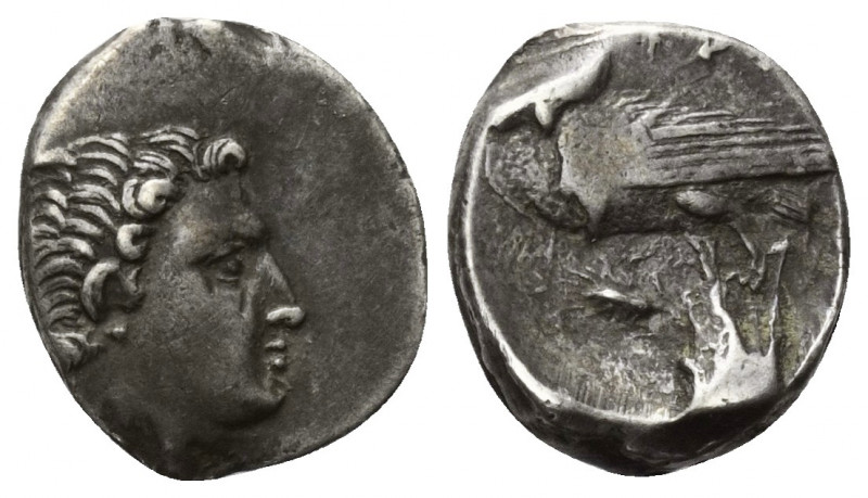 Bruttium. Kroton.

 Drachme (Silber). Ca. 280 - 250 v. Chr.
Vs: Jugendlicher ...