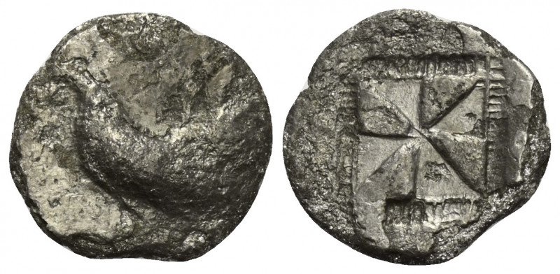 Sizilien. Himera.

 Drachme (Silber). Ca. 530 - 520 v. Chr.
Vs: Hahn nach lin...