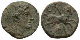 Sizilien. Morgantina. Punische Okkupation.

 Bronze. Ca. 212 - 211 v. Chr.
Vs: Kopf der Demeter mit Schleier und Getreideähren.
Rs: Pferd nach rec...