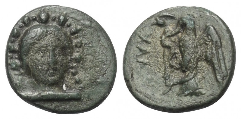 Euböa. Chalkis.

 Bronze. Ca. 245 - 196 v. Chr.
Vs: Drapierte Büste der Hera ...