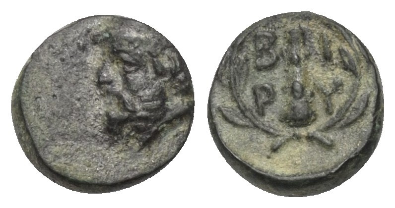 Troas. Birytis.

 Bronze. Ca. 350 - 300 v. Chr.
Vs: Kopf eines bärtigen Kabir...