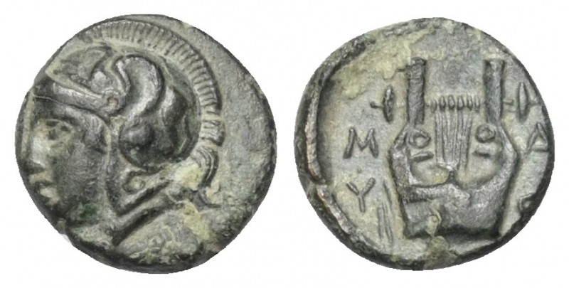 Lesbos. Methymna.

 Bronze. Um 330 v. Chr.
Vs: Kopf der Athena mit attischem ...