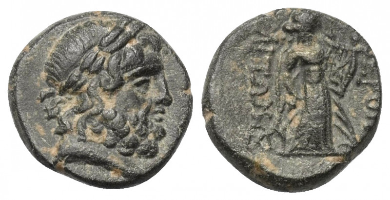 Phrygien. Hierapolis.

 Bronze. 1. Jhdt. v. Chr.
Vs: Kopf des Zeus mit Lorbee...