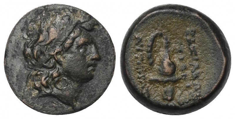 Seleukidisches Königreich. Tryphon (142 - 138 v. Chr.).

 Bronze.
Vs: Kopf mi...