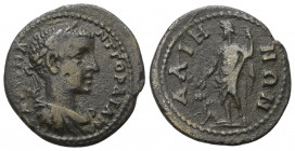 Phrygien. Alia. Gordianus III. (238 - 244 n. Chr.).

 Bronze.
Vs: Büste des Gordian mit Lorbeerkranz, Paludament und Panzer rechts; Gegenstempel.
...