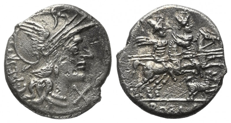 C. Antestius.

 Denar (Silber). 146 v. Chr. Rom.
Vs: C ANTESTI. Kopf der Roma...