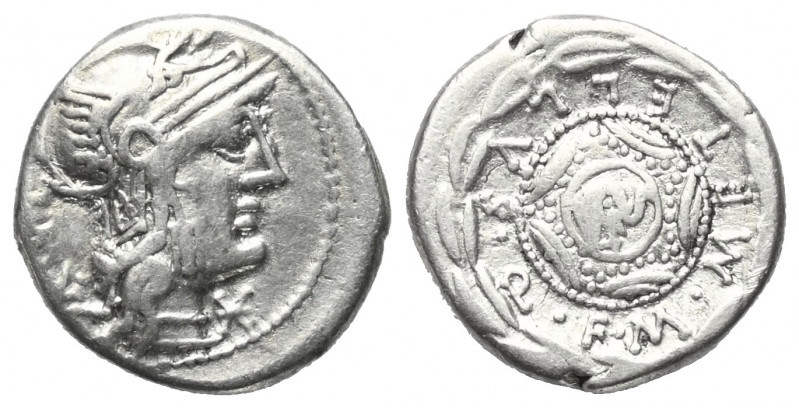 M. Caecilius Metellus.

 Denar (Silber). 127 v. Chr. Rom.
Vs: ROMA. Kopf der ...