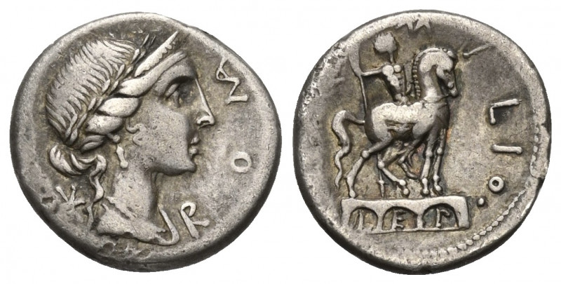 Mn. Aemilius Lepidus.

 Denar (Silber). 114 oder 113 v. Chr. Rom.
Vs: ROMA. D...