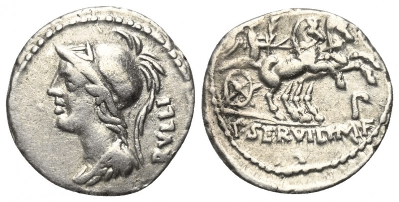 P. Servilius Rullus.

 Denar (Silber). 100 v. Chr. Rom.
Vs: RVLLI. Büste der ...