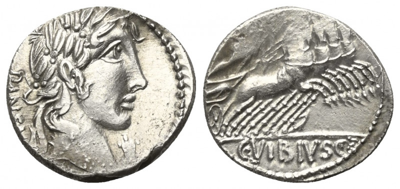 C. Vibius Pansa.

 Denar (Silber). 90 v. Chr. Rom.
Vs: PANSA. Kopf des Apollo...