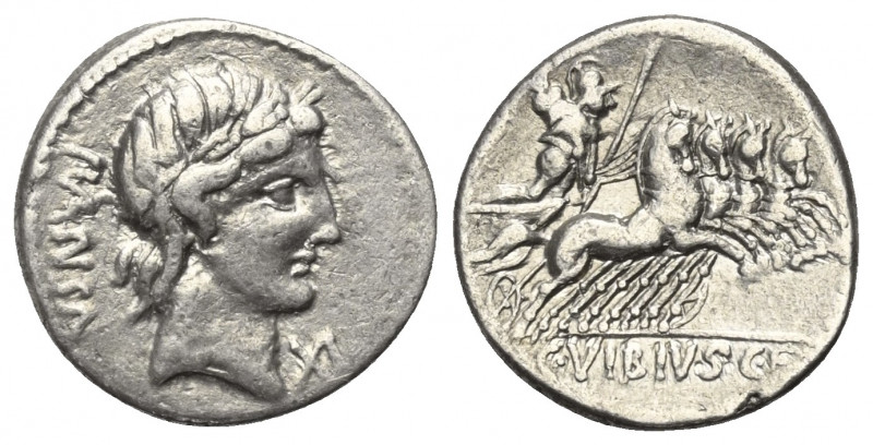 C. Vibius Pansa.

 Denar (Silber). 90 v. Chr. Rom.
Vs: PANSA. Kopf des Apollo...