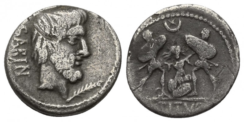 L. Titurius Sabinus.

 Denar (Silber). 89 v. Chr. Rom.
Vs: SABIN. Kopf des Sa...