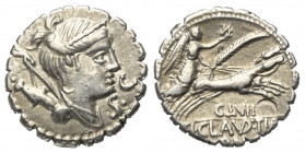 Ti. Claudius Nero.

 Denar (Silber). 79 v. Chr. Rom.
Vs: Drapierte Büste der Diana mit Diadem, Bogen und Köcher rechts, im Feld rechts S C.
Rs: TI...