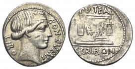 L. Scribonius Libo.

 Denar (Silber). 62 v. Chr. Rom.
Vs: BON EVENT / LIBO. Kopf des Bonus Eventus mit Diadem rechts.
Rs: PVTEAL / SCRIBON. Das Pu...