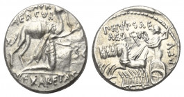 M. Scaurus und P. Hypsaeus.

 Denar (Silber). 58 v. Chr. Rom.
Vs: M SCAVR / AED CVR / EX - S C / REX ARETAS. König Aretas mit Ölzweig nach rechts k...