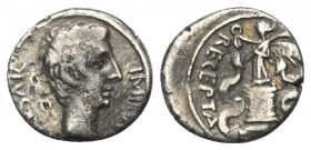 Augustus (31 v. - 14 n. Chr.).

 Quinar (Silber). 29 - 28 v. Chr. Ephesus (?).
Vs: CAESAR IMP VII. Kopf des Augustus rechts.
Rs: ASIA RECEPTA. Vic...