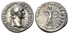 Domitianus (81 - 96 n. Chr.).

 Denar (Silber). 92 n. Chr. Rom.
Vs: IMP CAES DOMIT AVG GERM P M TR P XI. Kopf mit Lorbeerkranz rechts.
Rs: IMP XXI...