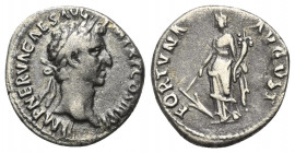 Nerva (96 - 98 n. Chr.).

 Denar (Silber). 97 n. Chr. Rom.
Vs: IMP NERVA CAES AVG P M TR P COS III P P. Kopf mit Lorbeerkranz rechts.
Rs: FORTVNA ...