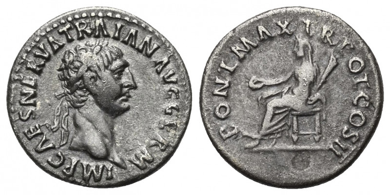 Traianus (98 - 117 n. Chr.).

 Denar (Silber). 98 - 99 n. Chr. Rom.
Vs: IMP C...