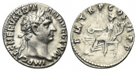 Traianus (98 - 117 n. Chr.).

 Denar (Silber). 98 - 99 n. Chr. Rom.
Vs: IMP CAES NERVA TRAIAN AVG GERM. Kopf mit Lorbeerkranz rechts.
Rs: P M TR P...