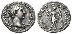Traianus (98 - 117 n. Chr.).

 Denar (Silber). 101 - 102 n. Chr. Rom.
Vs: IMP CAES NERVA TRAIAN AVG GERM. Büste mit Lorbeerkranz und Drapierung rec...