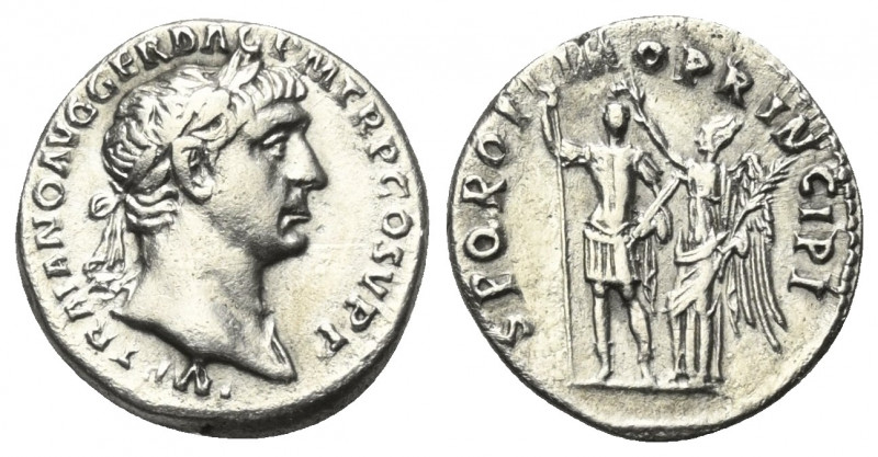 Traianus (98 - 117 n. Chr.).

 Denar (Silber). 103 - 104 n. Chr. Rom.
Vs: IMP...