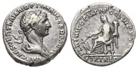 Traianus (98 - 117 n. Chr.).

 Denar (Silber). 114 - 117 n. Chr. Rom.
Vs: IMP CAES NER TRAIAN OPTIM AVG GERM DAC. Büste mit Lorbeerkranz und Paluda...