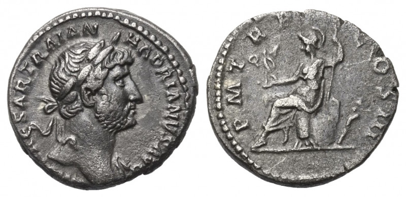 Hadrianus (117 - 138 n. Chr.).

 Denar (Silber). 123 n. Chr. Rom.
Vs: IMP CAE...
