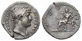 Hadrianus (117 - 138 n. Chr.).

 Denar (Silber). 125 - 128 n. Chr. Rom.
Vs: HADRIANVS AVGVSTVS. Büste mit Lorbeerkranz und Drapierung rechts.
Rs: ...