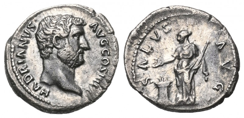 Hadrianus (117 - 138 n. Chr.).

 Denar (Silber). 135 n. Chr. Rom.
Vs: HADRIAN...