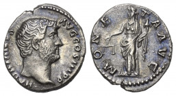 Hadrianus (117 - 138 n. Chr.).

 Denar (Silber). 137 n. Chr. Rom.
Vs: HADRIANVS AVG COS III P P. Kopf rechts.
Rs: MONETA AVG. Moneta mit Waage und...