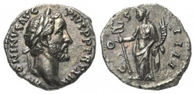 Antoninus Pius (138 - 161 n. Chr.).

 Denar (Silber). 149 - 150 n. Chr. Rom.
Vs: ANTONINVS AVG PIVS P P TR P XIII. Kopf mit Lorbeerkranz rechts.
R...