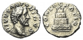 Antoninus Pius (138 - 161 n. Chr.).

 Denar (Silber). 161 n. Chr. (unter Marcus Aurelius). Rom.
Vs: DIVVS ANTONINVS. Kopf rechts.
Rs: CONSECRATIO....