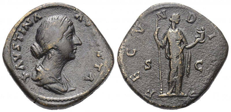 Faustina II. (gest. 176 n. Chr.).

 Sesterz. 161 - 176 n. Chr. Rom.
Vs: FAVST...