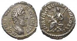 Commodus (177 - 192 n. Chr.).

 Denar (Silber). 190 n. Chr. Rom.
Vs: M COMM ANT P FEL AVG BRIT P P. Kopf mit Lorbeerkranz rechts.
Rs: P M TR P XV ...