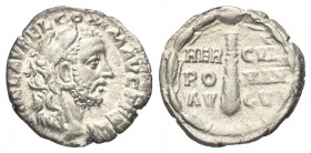 Commodus (177 - 192 n. Chr.).

 Denar (Silber). 192 n. Chr. Rom.
Vs: L AEL AVREL CO - MM AVG P FEL. Kopf mit Löwenfell rechts.
Rs: HER - CVL / RO ...