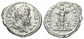 Septimius Severus (193 - 211 n. Chr.).

 Denar (Silber). 201 n. Chr. Rom.
Vs: SEVERVS PIVS AVG. Kopf mit Lorbeerkranz rechts.
Rs: PART MAX P M TR ...