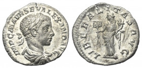 Severus Alexander (222 - 235 n. Chr.).

 Denar (Silber). 223 n. Chr. Ungesichterte östliche Münzstätte.
Vs: IMP C M AVR SEV ALEXAND AVG. Drapierte ...