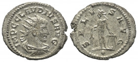 Claudius II. Gothicus (268 - 270 n. Chr.).

 Antoninian (Silber). 268 - 270 n. Chr. Rom.
Vs: IMP C CLAVDIVS AVG. Drapierte, gepanzerte Büste mit St...