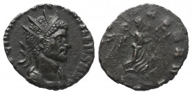 Quintillus ( 270 n. Chr.).

 Antoninian. 270 n. Chr. Rom.
Vs: IMP C M AVR CL QVINTILLVS AVG. Büste mit Strahlenkrone, Paludament und Panzer rechts....