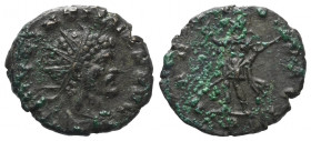 Quintillus ( 270 n. Chr.).

 Antoninian. 270 n. Chr. Mediolanum.
Vs: IMP QVINTILLVS AVG. Büste mit Strahlenkrone und Drapierung rechts.
Rs: MARTI ...