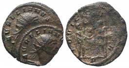 Aurelianus (270 - 275 n. Chr.).

 Antoninian. 273 - 274 n. Chr. Serdica.
Vs: IMP AVRELIANVS AVG. Büste mit Strahlenkrone und Panzer rechts.
Rs: IO...