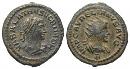 Vabalathus (272 n. Chr.).

 Antoninian. 270 - 272 n. Chr. Antiochia.
Vs: VABALATHVS V C R IM D R. Büste des Vabalathus mit Lorbeerkranz, Diadem, Pa...