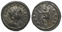 Tacitus (275 - 276 n. Chr.).

 Antoninian. 275 - 276 n. Chr. Ticinum.
Vs: IMP C M CL TACITVS AVG. Büste mit Strahlenkrone, Paludament und Panzer li...